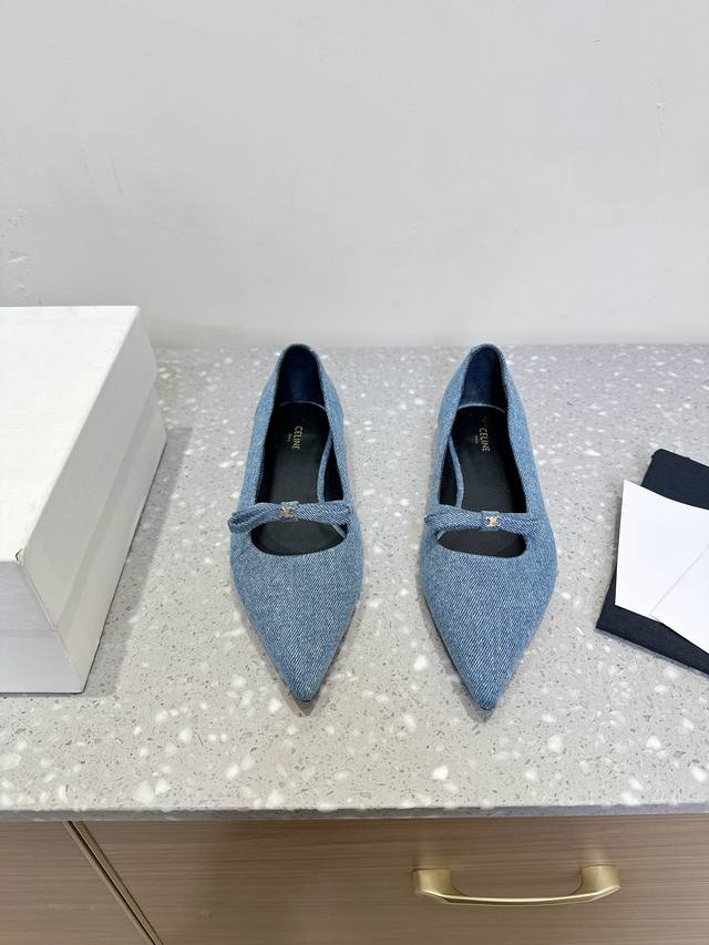 Celine Celine 25Ss Spring And Summer New Arc De Triomphe Pointed Flat Shoes Sexy