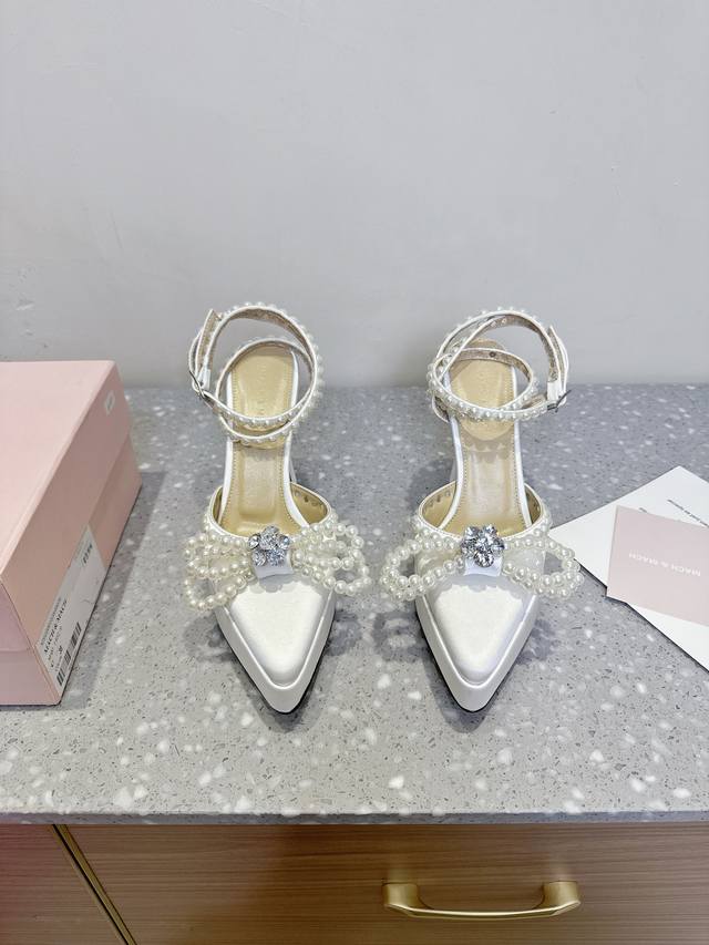 Mach & Mach 25Ss Spring And Summer New Bow Pearl High Heels Series Shoes Beautif