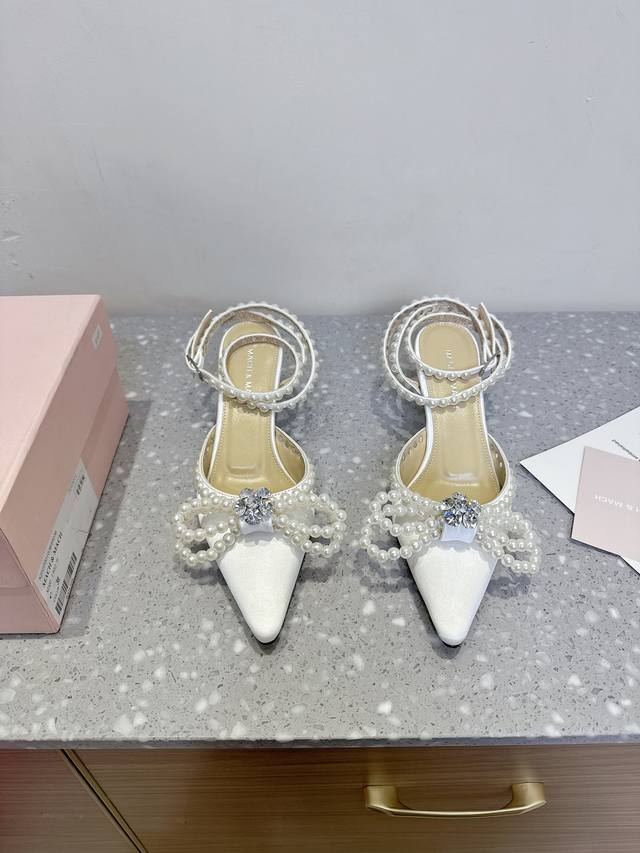 Mach & Mach 25Ss Spring And Summer New Bow Pearl High Heels Series Shoes Beautif