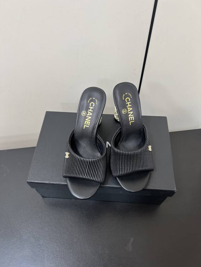 Chanel Chanel 2025 Spring And Summer New High-Heeled One-Piece Fish-Mouth Slippe