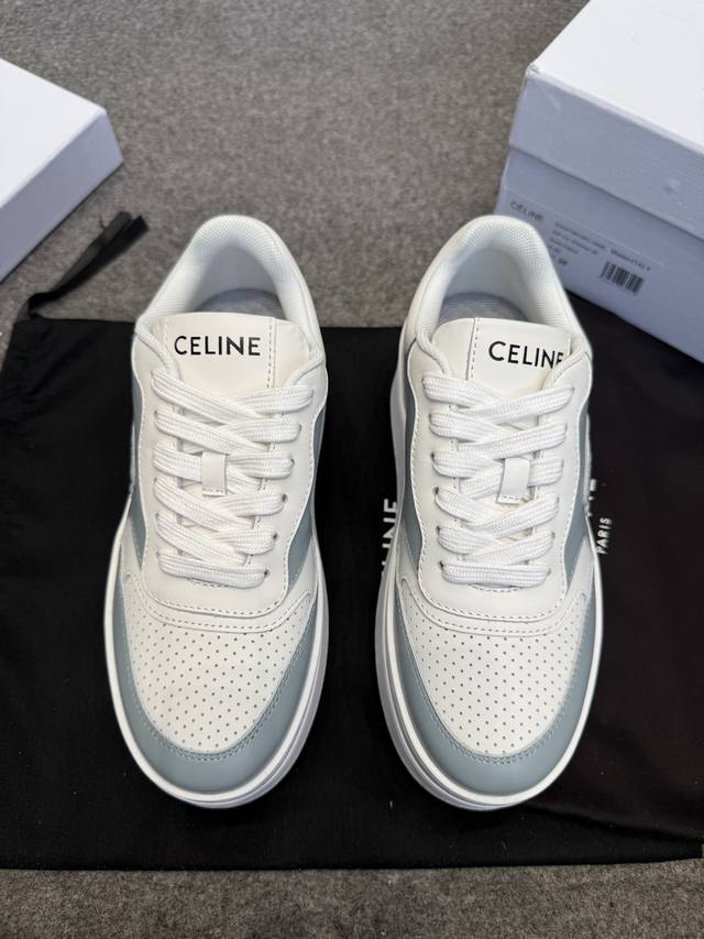 Celine~~~Arc De Triomphe Thin-Soled Couple White Shoes, Sports Shoes, Skateboard