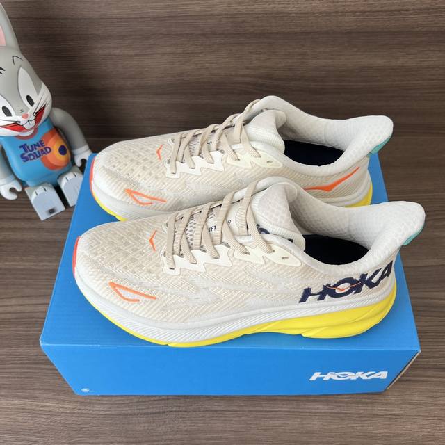 Top Hoka One One Clifton 9 Champagne White And Yellow Clifton Series Upper: Ligh