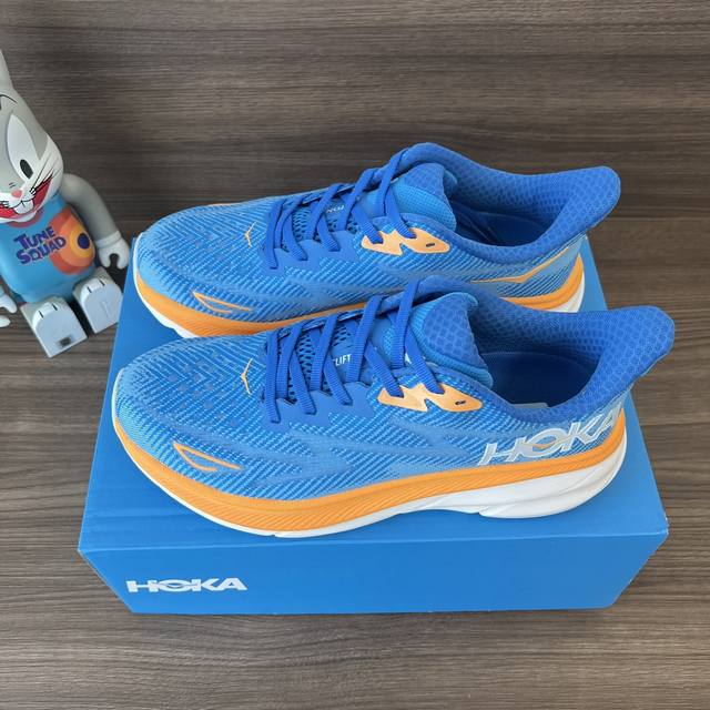 Top Hoka One One Clifton 9 Blue And Orange Clifton Series Upper: Lightweight And