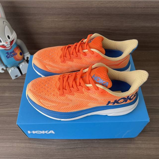 Top Hoka One One Clifton 9 Blue And Orange Clifton Series Upper: Lightweight And