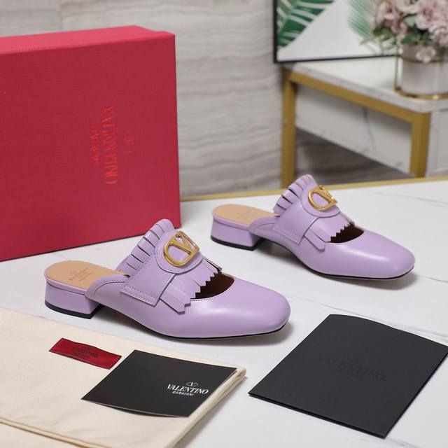 Half-Slipper Loafers Valentin Valentin 25Ss Spring And Summer New Tassel Big V B