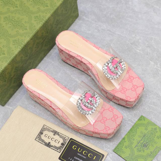 Highest Version Gucci Early Spring Series Gg Classic Diamond Buckle Thick-Soled