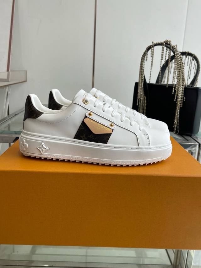 Louis Vuitton X Takashi Murakami Time Out Sakura Series Casual White Shoes Fabri