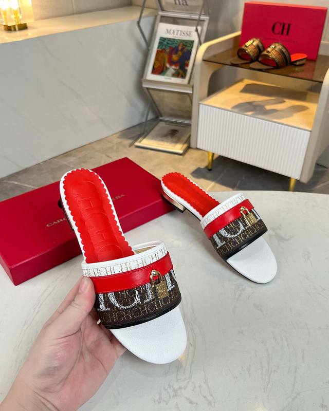 Ch Carolina.Herrera Carolina Summer New Flat Slippers, Super Comfortable And Not