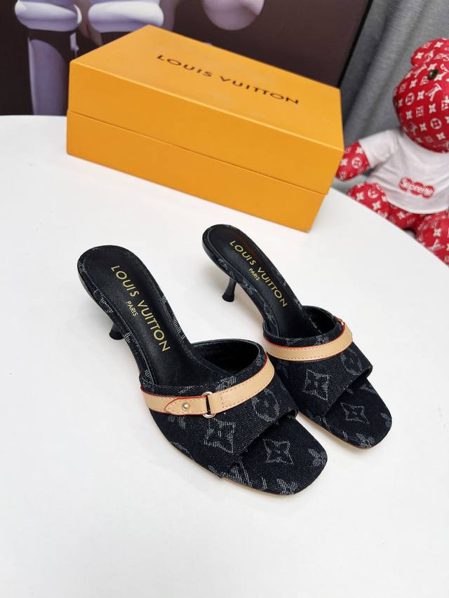 Lv New Denim Kitten Heel Slippers Are A Must-Have For Summer Goddesses In 2025.