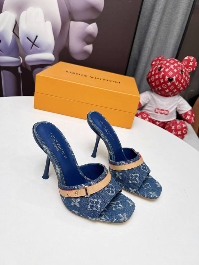 Lv New Denim Kitten Heel Slippers Are A Must-Have For Goddesses In Summer 2025.