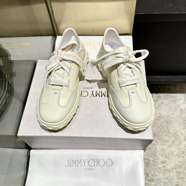 New Jimmy Choo, Exclusive Sale, Factory P Price, Original Large Sole Casual Whit
