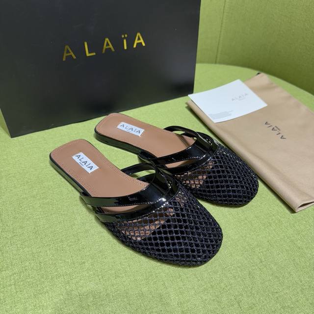 Alaia Alaia 2025Ss Spring And Summer New Flip-Flop Sandals Fishnet Interwoven Le
