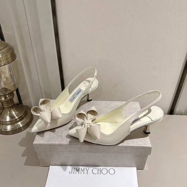 Jimmychoo Jimmy Choo 2025 Early Spring, Staz Pointed Bow High Heels, Staz Sling