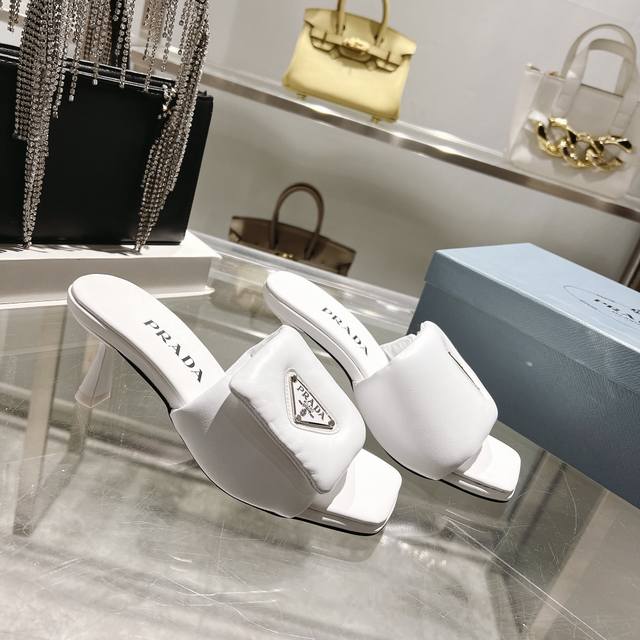 New Hit 2660Ss Prada Mid-Heeled Slippers. Prada Top Version, Original Last, 1:1