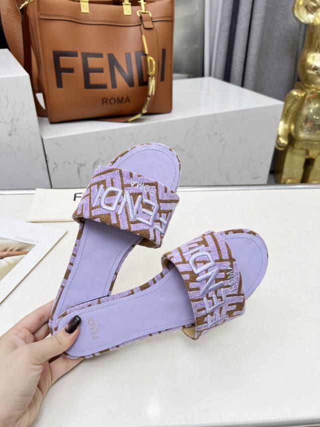 The Latest Summer Hit Fendi Sandals, Original Counter Genuine, Fabric: First Lay