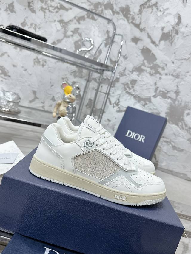 Men's Low-Top# Dior Jacquard Embroidery Series Top Version High-Low Top Casual S