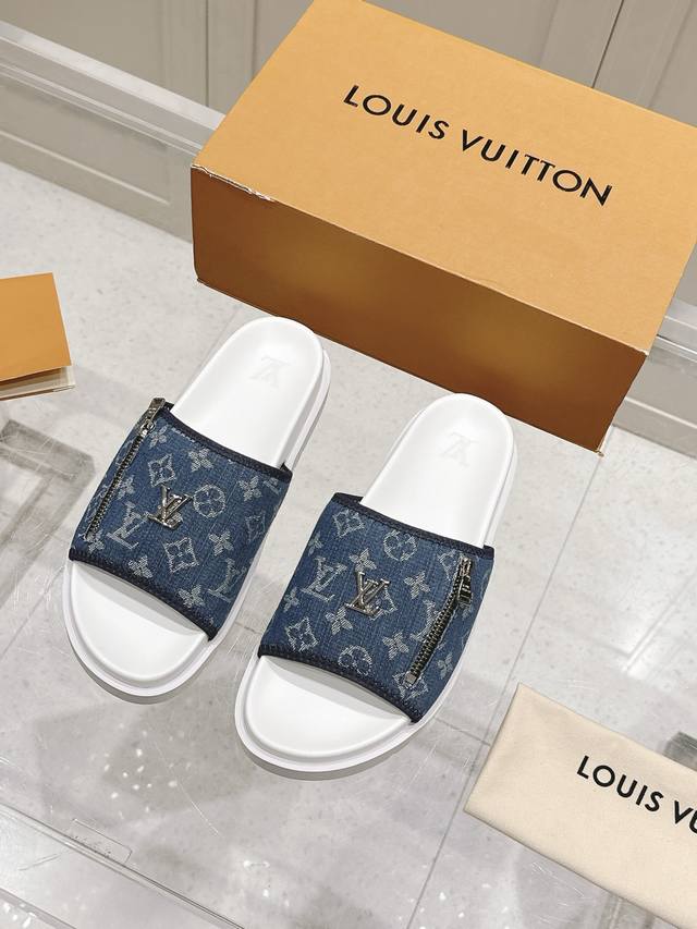 Purchasing-Level Men's Style Louis Vuitton 25Ss Beach Slippers Are Another Hit,