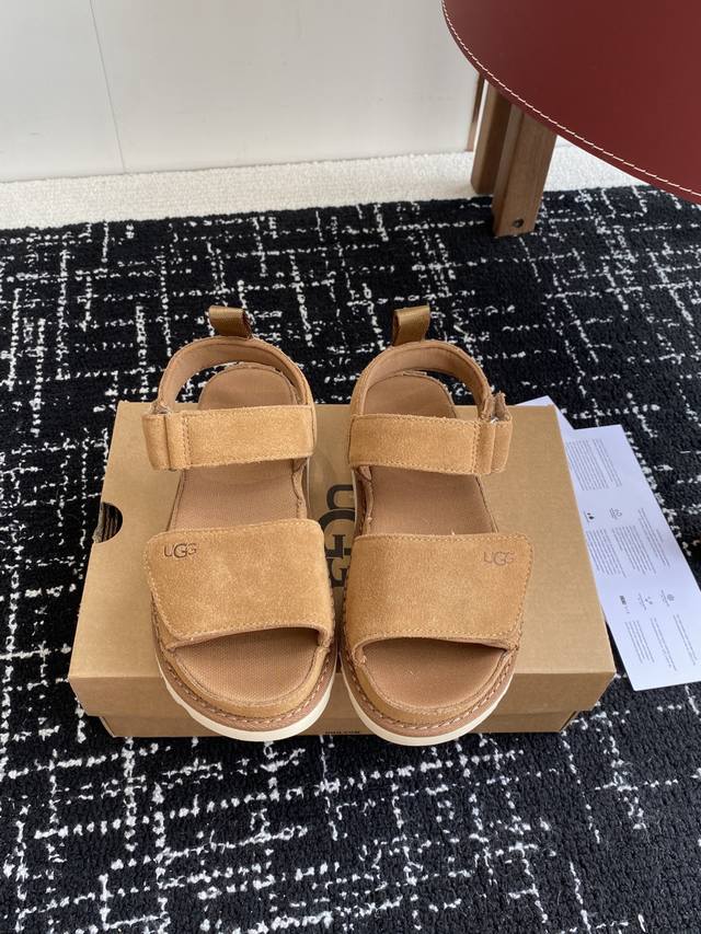 Dongguan Purchasing Level Ugg 25Ss Velcro Sandals With Suede Upper, Adjustable U