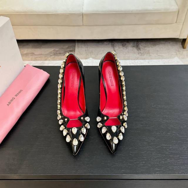 Hot-Selling Abing Wang Rhinestone High Heels Adding Sparkling Crystal Embellishm