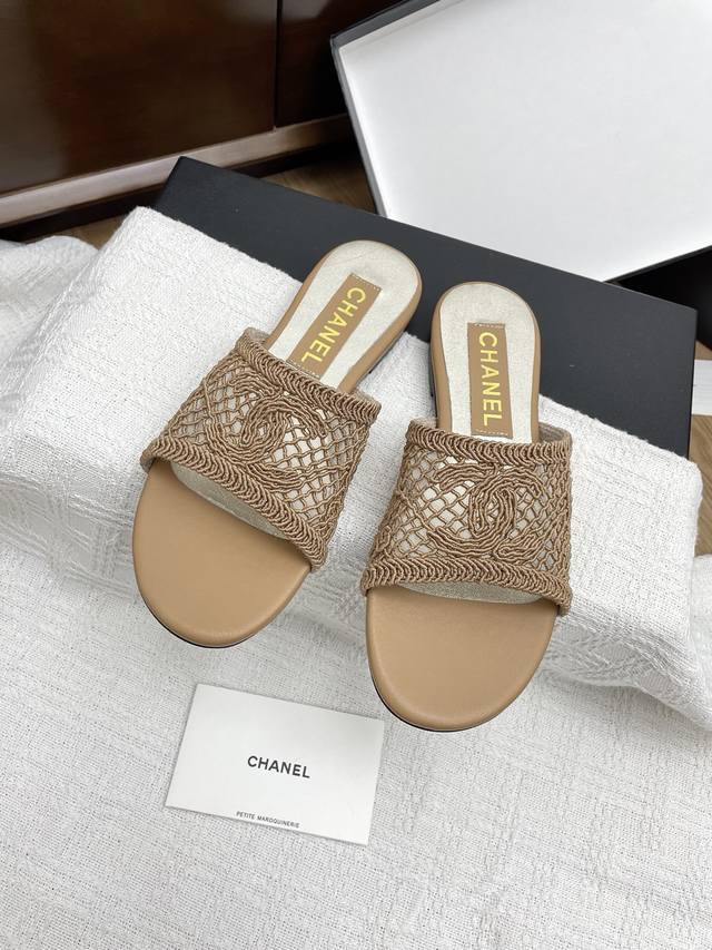 Chanel 25Ss New Lace Flat Flip Flops Many Celebrities And Internet Celebrities W