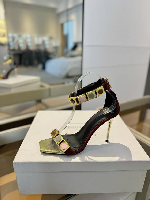 Price P: , * Balmain's Latest 2025 Spring And Summer Catwalk High-Heeled Sandals