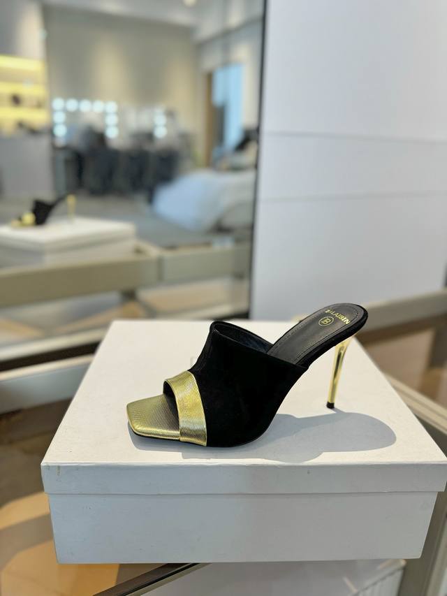 Price P: , * Balmain's Latest 2025 Spring And Summer Catwalk High-Heeled Slipper