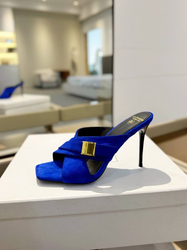 Price: * Balmain's Latest Spring And Summer Catwalk Suede High-Heeled Slippers B
