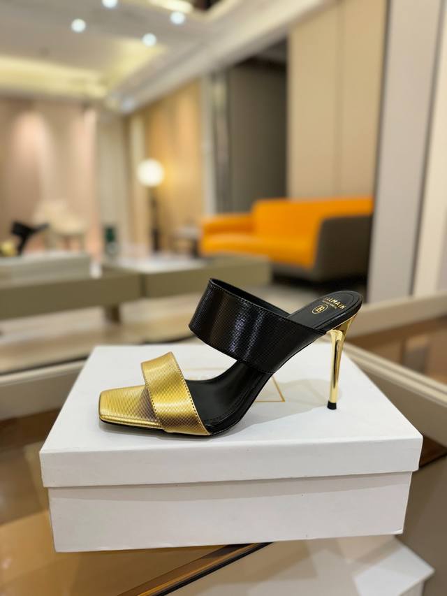 Price P: Balmain 2025 Spring And Summer Catwalk High-Heeled Slippers Brand Balma