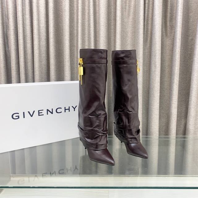 Top Version Custom-Made Givenchy Givenchy's New Fashion Long Boots Shiny Leather