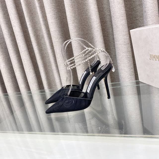 Jimmy Choo Jimmy Choo Mesh With Rhinestones New Style Decoration Elegant And Nob