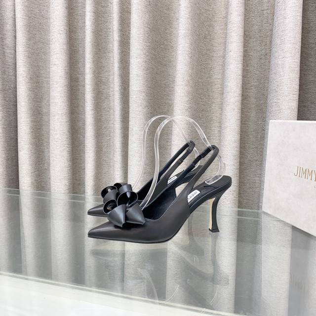 Jimmychoo Jimmy Choo 2025 Early Spring, Staz Pointed Bow High Heels, Staz Sling