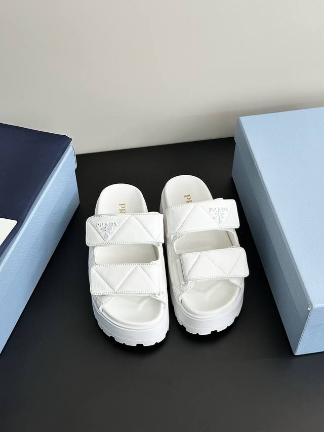 Women's Triangle Logo Flat Slippers Prada's Latest Flat Slippers Are Comfortable