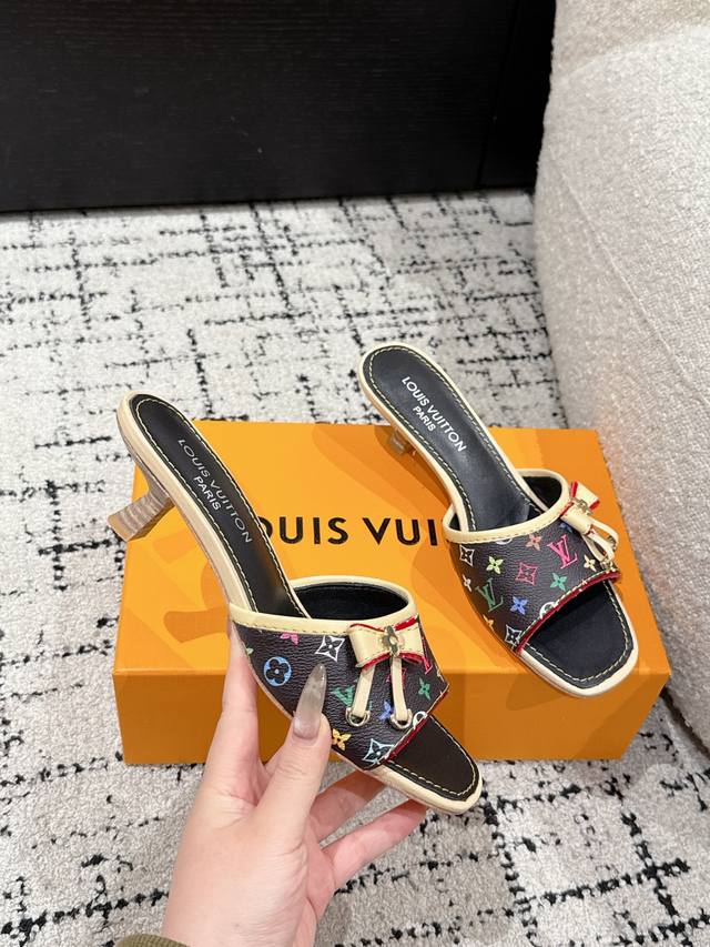 Takashi Murakami X Louis Vuitton 25 6Am Bowknot Square Toe Open Toe High Heel Fl