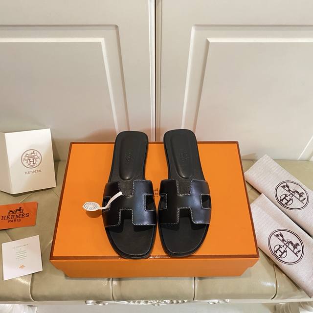 Factory Price P, Hermes Classic H Slippers High-End Series, Cowhide Surface, She