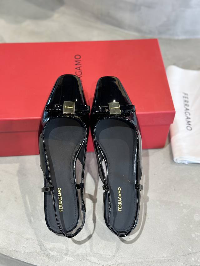 Factory Price Ferraga*O New Version Of Vara Small Bow Square Toe Mary Jane Sanda