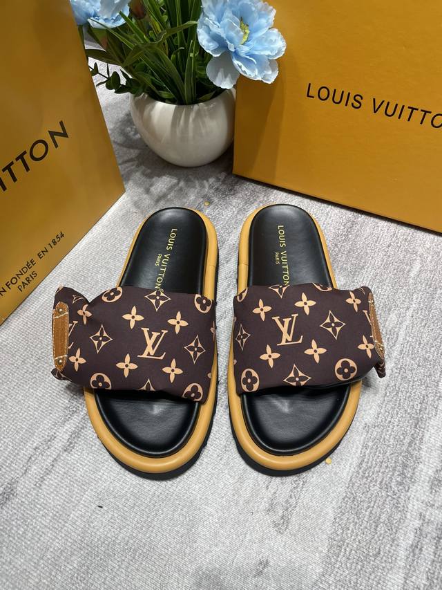 Orange Factory Price P Louis Vuitton Lv New Color Casual Velcro Slippers Flat Sa