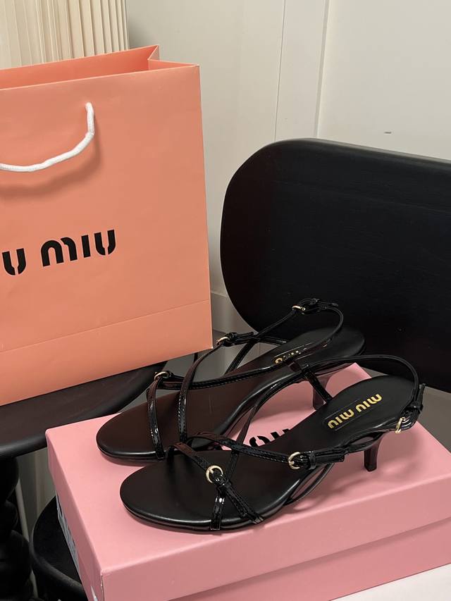 Orange Factory Price P Miumiu Spring And Summer New Style Thin Strap High Heel S