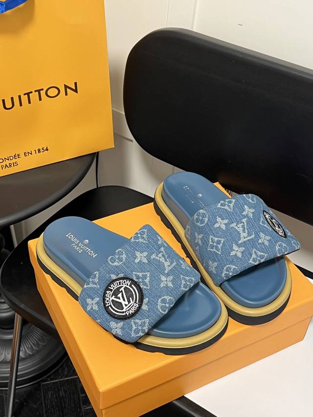 Orange Factory Price P Louis Vuitton Lv New Color Casual Velcro Slippers Flat Sa
