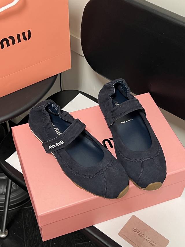 Orange Factory Price P Miumiu Spring And Summer New Single-Strap Flat Shoes Ball
