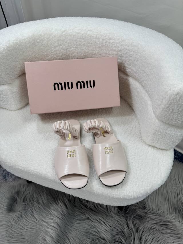 Orange Factory Price P Miumiu Miu Miu Spring And Summer New Fish Mouth Flat Sand