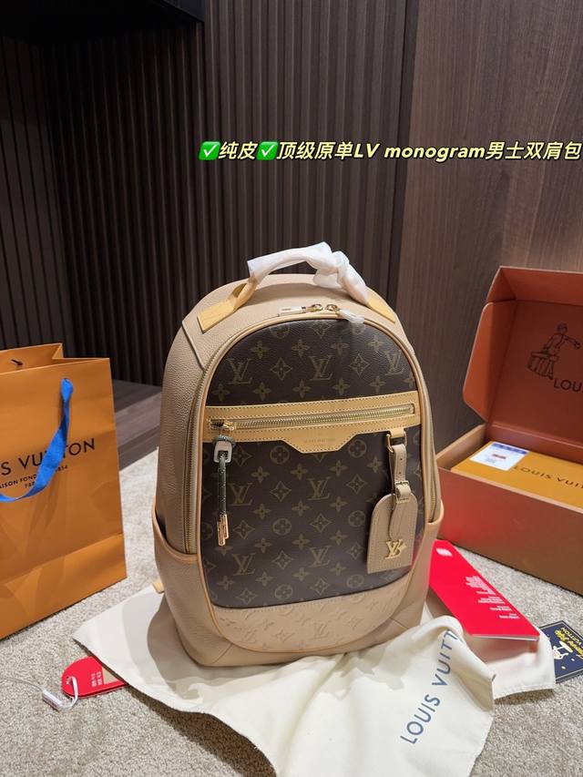 Pure Leather Top Original Size 30.40 Lv Monogram Men's Backpack