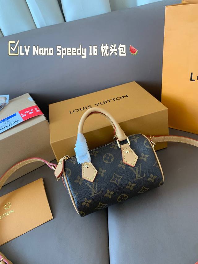 Chip With Leather Double Box Lv Nano Speedy 16 Pillow Bag Lv New Series Pillow B