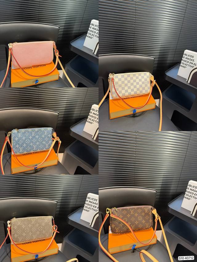 With Box Lv Louis Vuitton Style Underarm Second-Hand Mahjong Bag, Exquisite Work