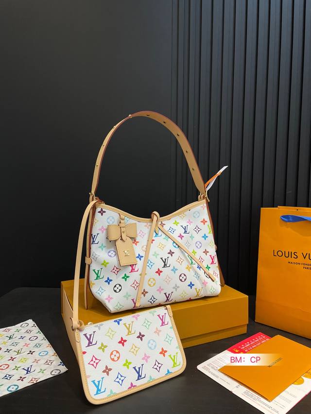 With Folding Gift Box Lv Carryall Lv Beauty White Tri-Color Is Really Beautiful.