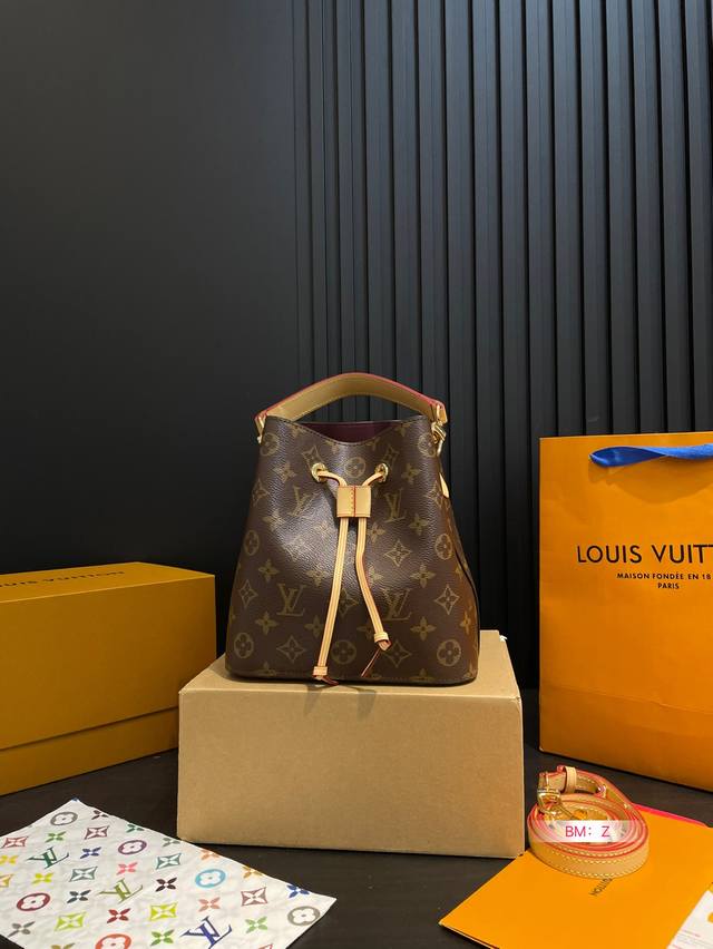 With Folding Gift Box Lv Bucket Bag Small Size Neonoe Bb Louis Vuitton Cute Litt