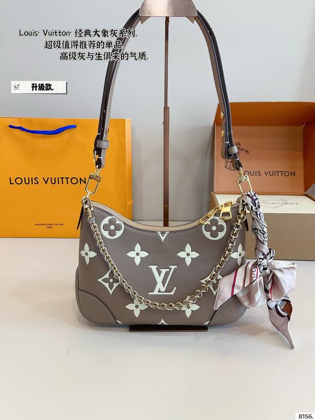 With Gift Box. Lv 2025 New Boulogne Croissant Bag Zipper Old Flower Leather Shou