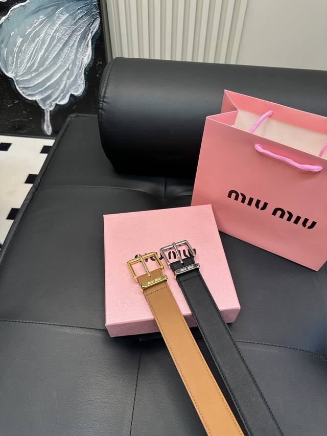 Upgraded Version New Miu Miu Miumiu!! High Version Belt Hey Ha Original Leather
