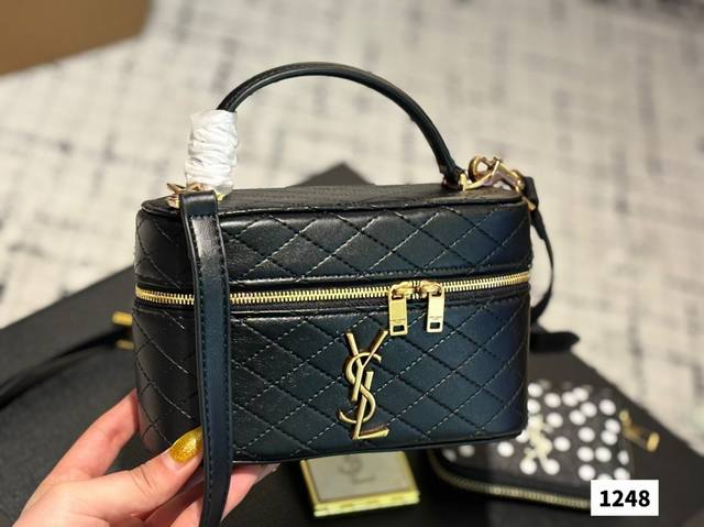 Gift Box Wallet Mirror Ysl Saint Laurent Gaby Hand-Held Cosmetic Case Bag Cute S