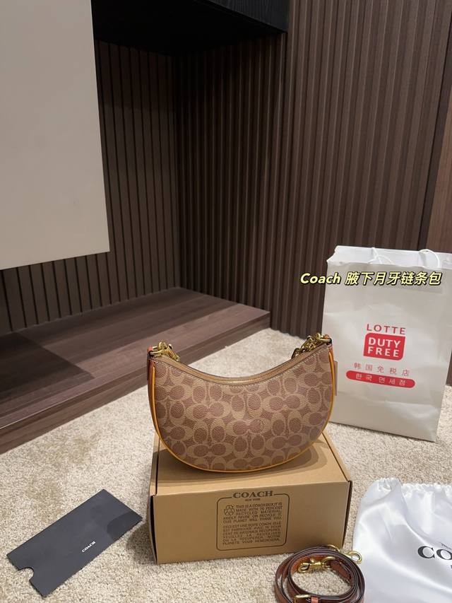 Airplane Box Size 24.12 Coach Underarm Crescent Chain Bag