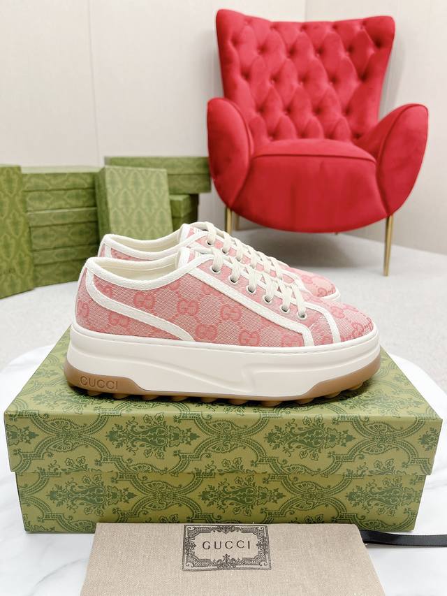 Orange Factory Price P Gucci Classic Embroidered Gg Low-Top Old Flower Thick-Sol
